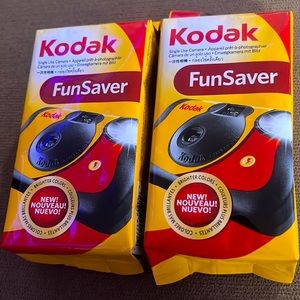 Old school Kodak fun saver cameras. $16 for both. 27 pics per camera.